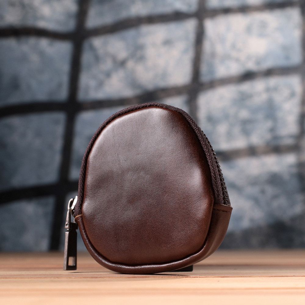 Невеликий гаманець для монет із натуральної шкіри Vintage sale_15101 Коричневий Київ - фото 7