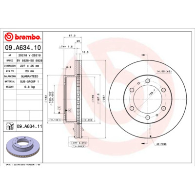Тормозной диск Brembo 09.A634.10 Винница - изображение 1
