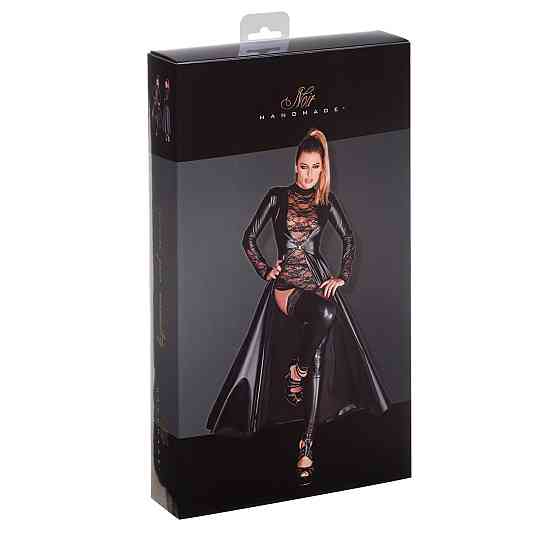Платье-плащ с мокрым эффектом Noir Handmade F128C Powerwetlook gown coat, M (мятая упаковка!!!) Sex Aura Киев