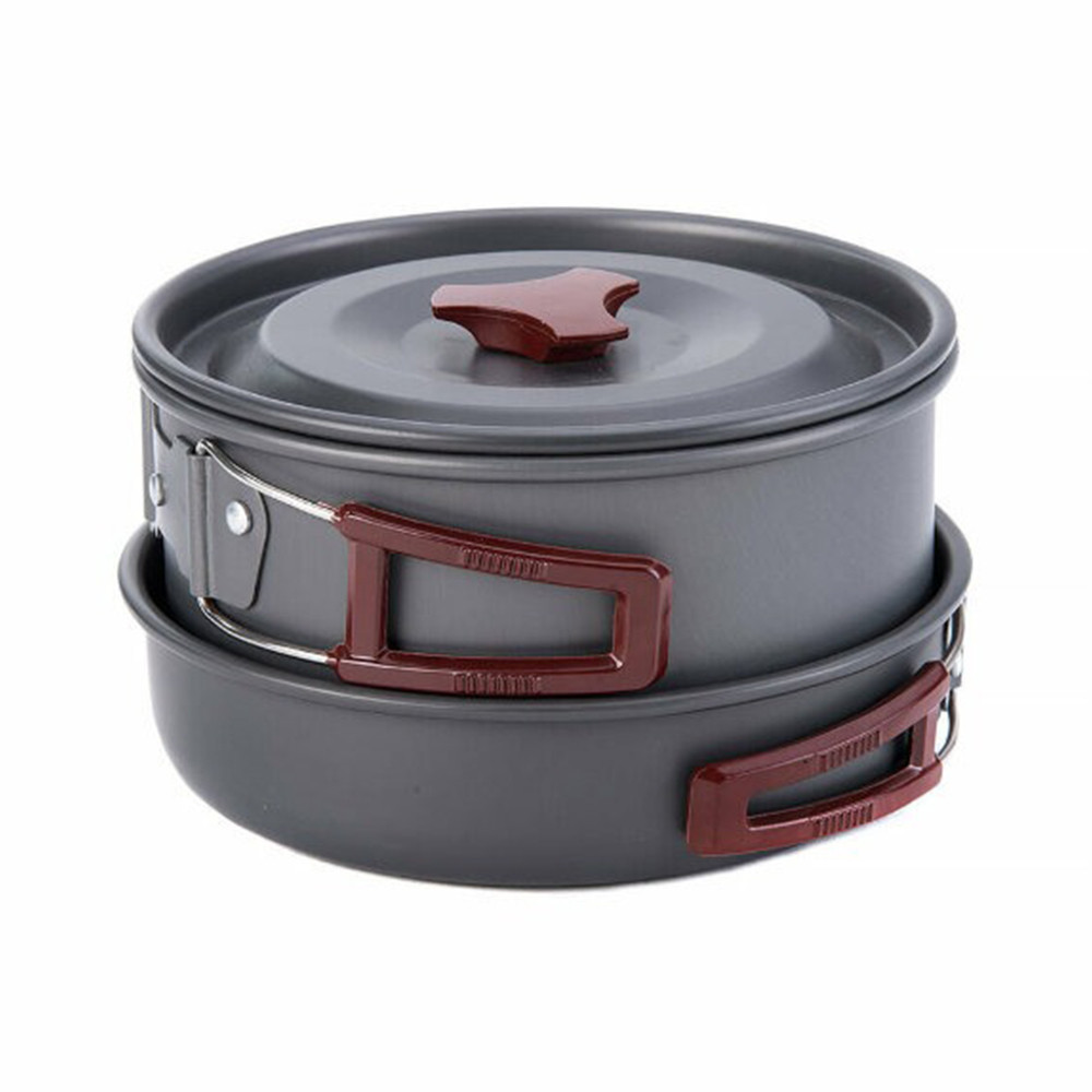 Набор посуды Naturehike 3-4 NH (2 кастрюли + крышки + сковорода) carbon (NH15T203-G) Киев - изображение 4