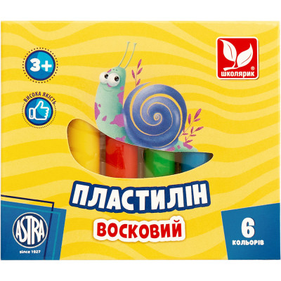 Пластилін Школярик Круглий 6 кольорів 78 г (83811905-UA) Вінниця - фото 1