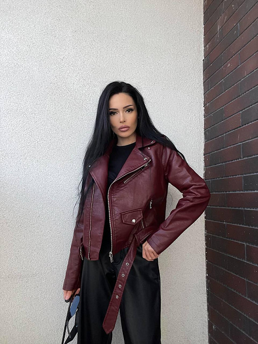 Куртка косуха жіноча Бордовий M Харків - фото 5