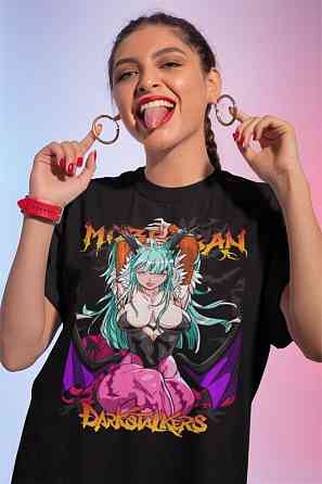 Футболка аниме Морриган Аенсланд Дарксталкерс Аниме оверсайз (S/M/L) Черний AnimeJ0107 Днепр