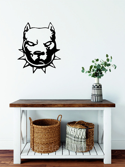 Декоративное настенное Панно «Питбуль», Декор на стену 70*59 см, Черный Киев - изображение 9