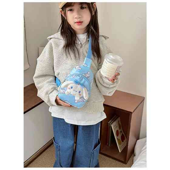 Детская сумка TD-34 Kuromi с аниме через плечо на одно отделение с ремешком Blue Киев