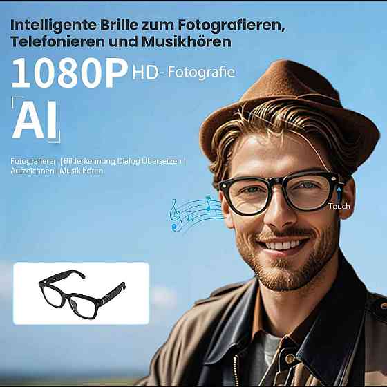 Умные очки с видеокамерой 1200P - камера 8MP, Bluetooth 5.3, перевод, аудио, запись видео AI умные очки переводчик Киев