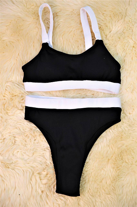 Купальник спортивний жіночий роздільний Чорний L Харків - фото 2