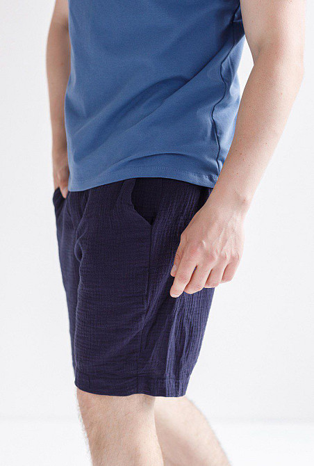 Мужские шорты муслиновые Темно-cиний S Харьков - изображение 3