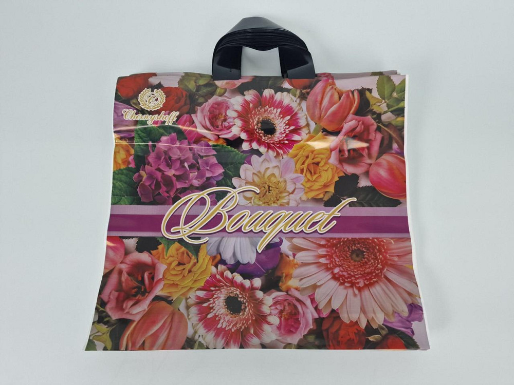 Пакет із петльовою ручкою (38 *34) "Букет квітів "Ранпако (25 шт.) Харків - фото 1