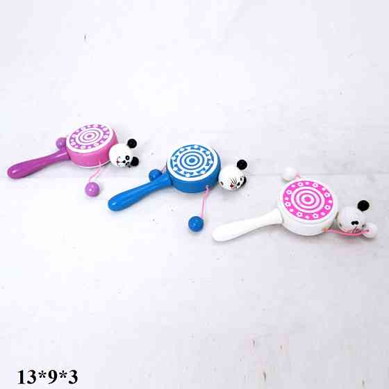 Іграшка дерев`яна Брязкальце-барабанчик W02-4218 7кол.кул.13*9*3 ш.к./576/, шт Киев