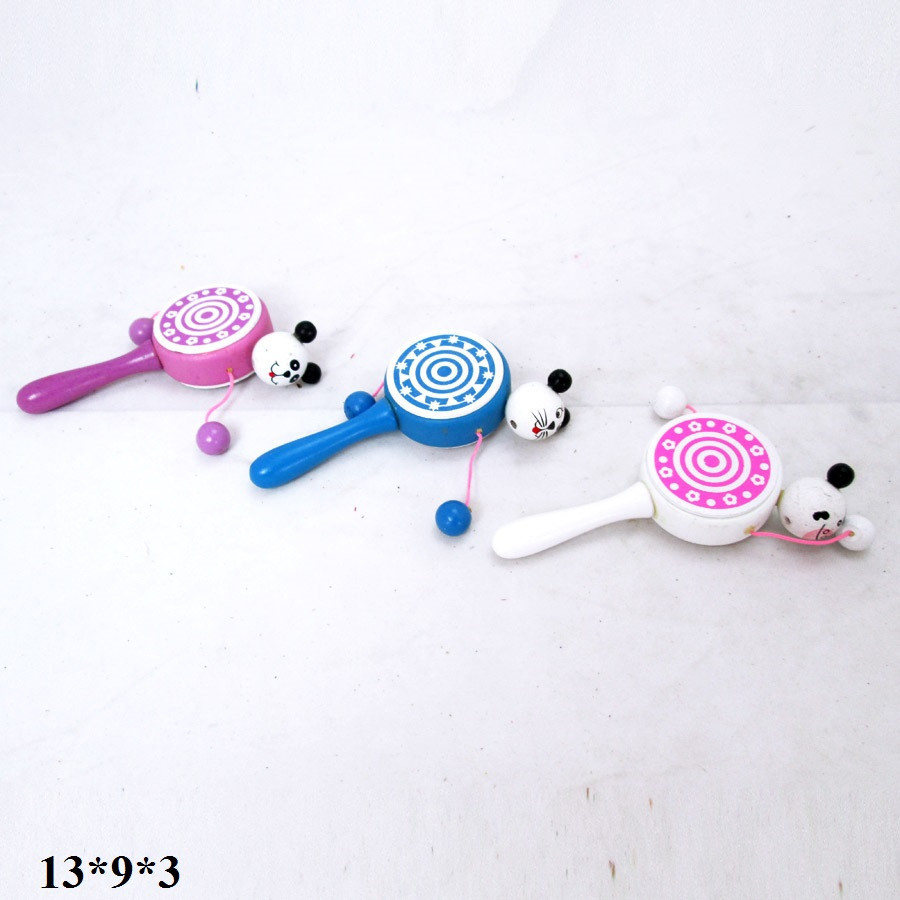 Іграшка дерев`яна Брязкальце-барабанчик W02-4218 7кол.кул.13*9*3 ш.к./576/, шт Київ - фото 1