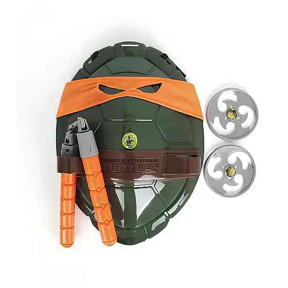 Бойовий набір Мікеланджело Черепашки Ніндзя RESTEQ, дитячий набір зі зброєю пов`язкою панцирем та сюрикенами Київ