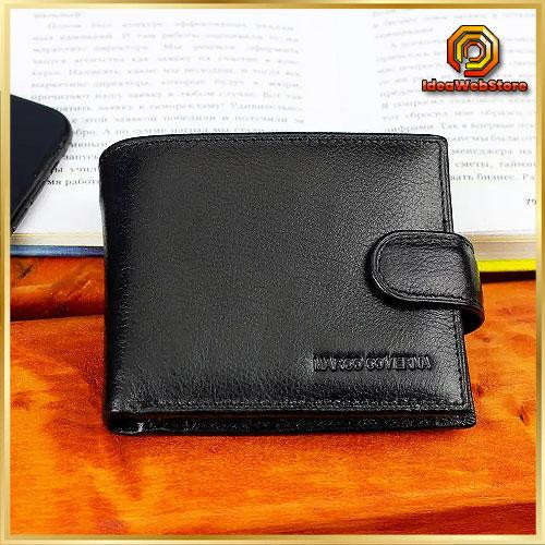Чоловічий гаманець з натуральної шкіри. Шкіряний гаманець чоловічий портмоне зі шкіри Чорний Marco Coverna Київ - фото 1