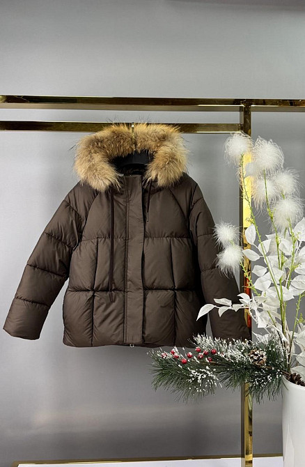 Детская зимняя куртка для девочки подростка 134 шоколад Николаев - изображение 1