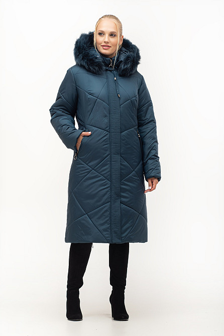 Женский стильный пуховик с натуральным мехом Киев - изображение 2