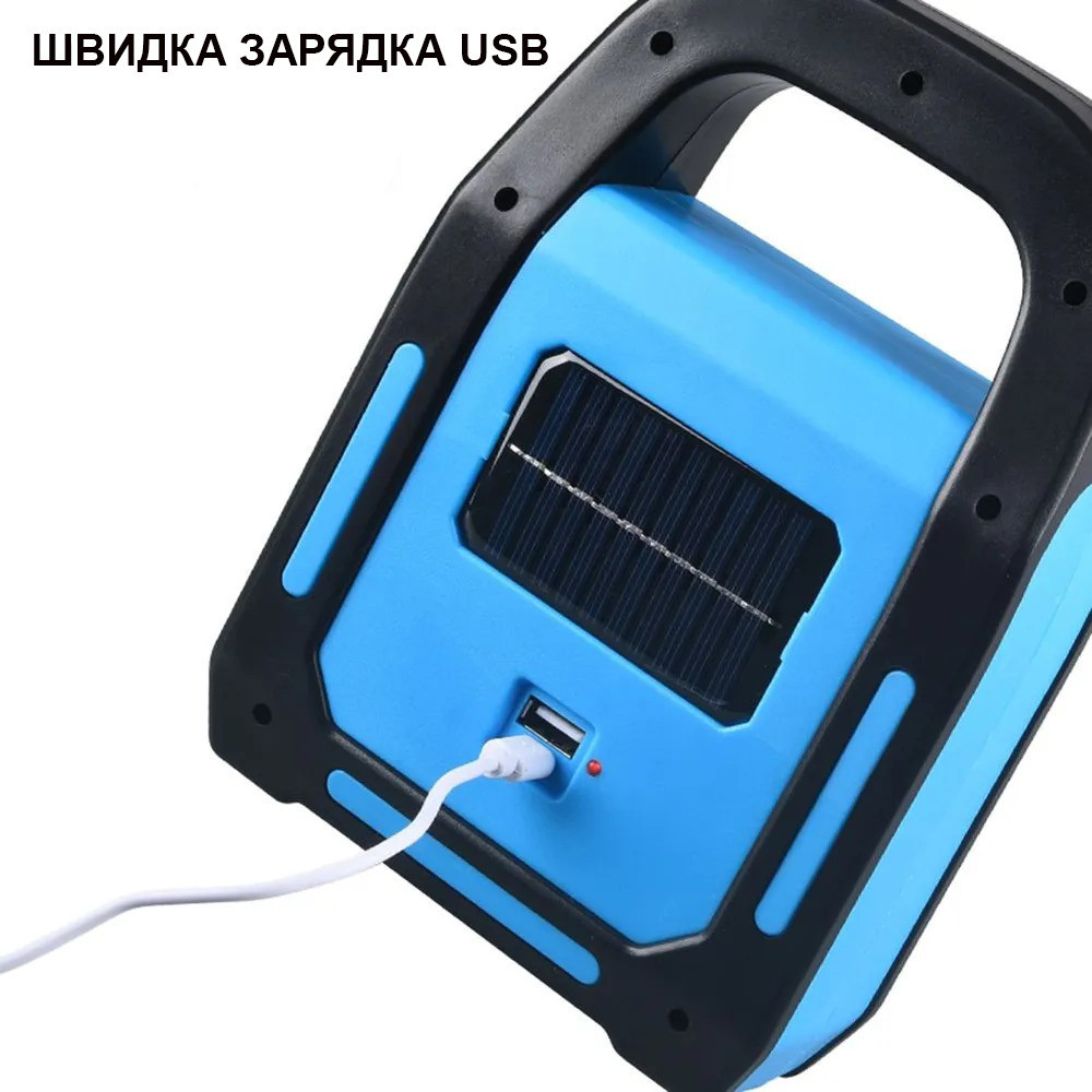 Ліхтар акумуляторний ручний на сонячній батареї з USB заряджання Cata C-9955 300 Лм з боковою лампою Кам'янець-Подільський - фото 8