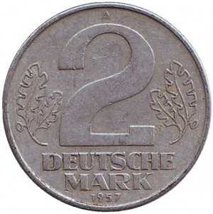 Монета 2 марки. 1957 рік, НДР. (Г) Полтава - фото 1