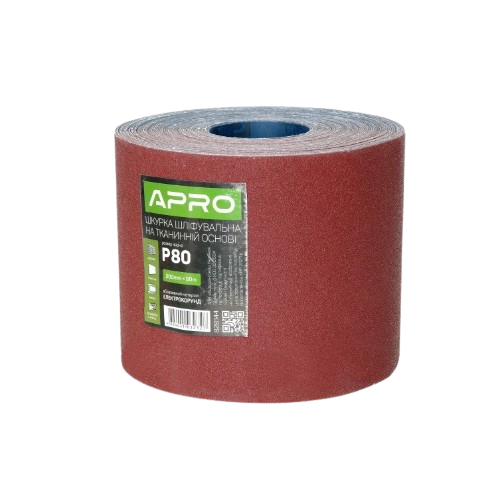 Папір шліфувальний тканинна основа 200мм*50м P80 APRO Житомир