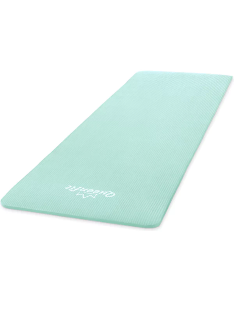 Килимок (мат) для фітнесу та йоги Queenfit NBR 1,5см бірюзовий Київ - фото 2