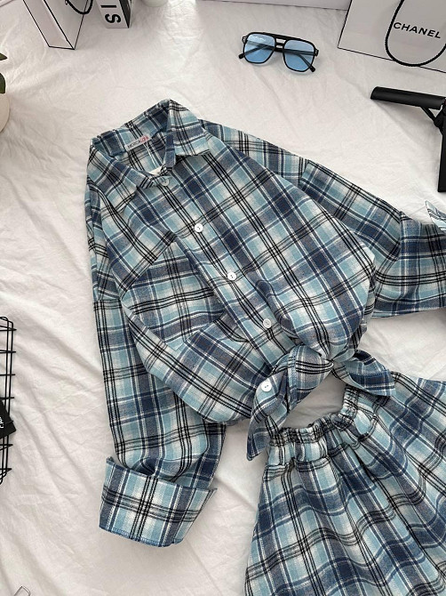 Женский стильный оверсайз костюм в фланель клеточку. Одесса - изображение 7