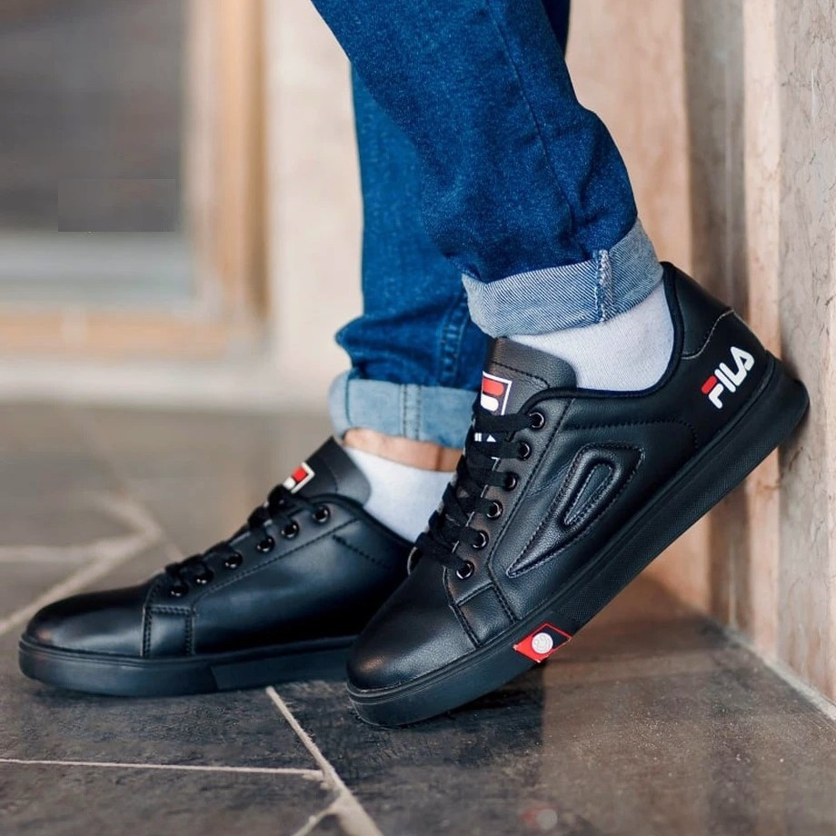 Мужские Кроссовки FILA Черные Кеды Фила Кожаные (размеры: 40,41,42,43,44) Видео Обзор Днепр - изображение 3