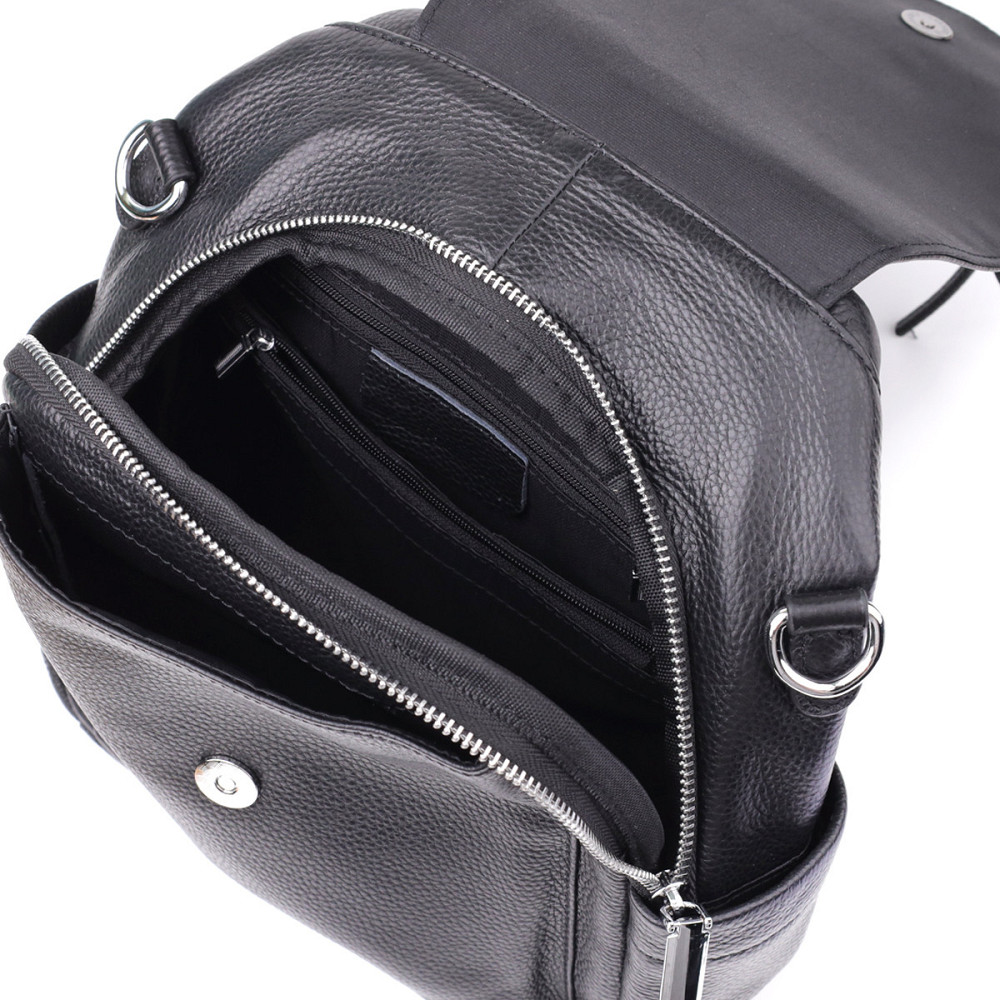 Класичний жіночий рюкзак з натуральної шкіри Vintage 23061 Чорний Київ - фото 8