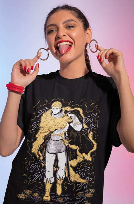 Футболка аниме Лаиос Тоуден Дунгеон Месхи оверсайз (S/M/L) Черний AnimeJ1099 Днепр - изображение 2