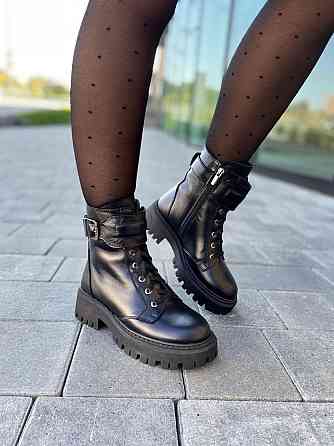 Женские ботинки 2774 черные натуральная кожа зима высота 16см (4802) Коломия