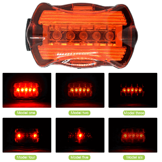 Велосипедний задній фонарик мигалка на батарейках 198-5LED, 2xAAA Дніпро