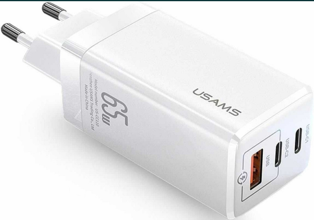 Зарядное устройство USAMS US - CC1101USB / 2 Tyre -C,QC/PD,65W. Киев - изображение 5