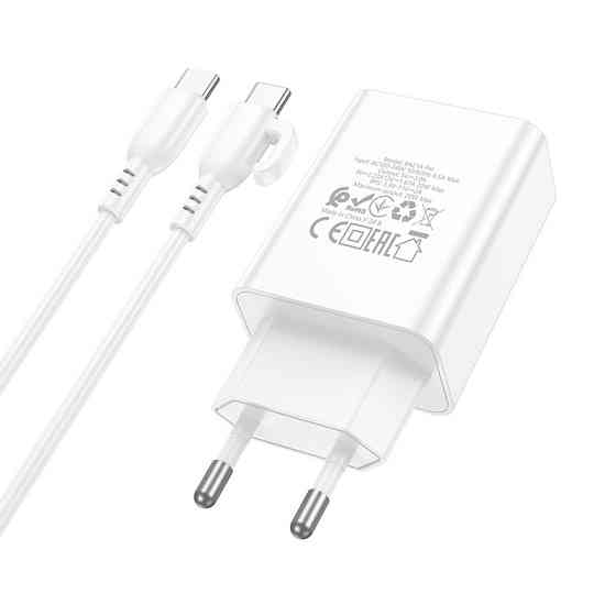 Мережевий зарядний пристрій з кабелем BOROFONE BA21A Pro Long journey single port PD20W charger set(C to C) Одеса