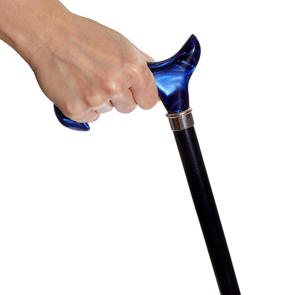 Трость из черного бука с синей рукоятью Derby из метакрилата Garcia 231 Днепр - изображение 5