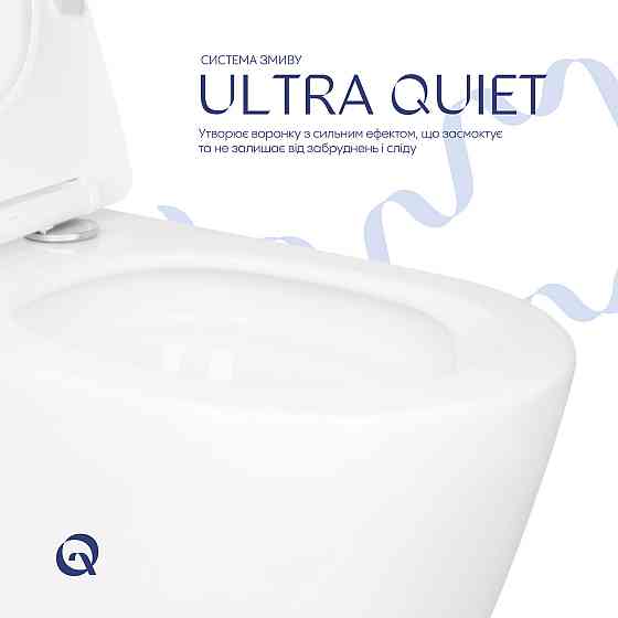 Унітаз підвісний Qtap Scorpio безобідковий Ultra Quiet із сидінням Soft-close QT14332380AW Київ
