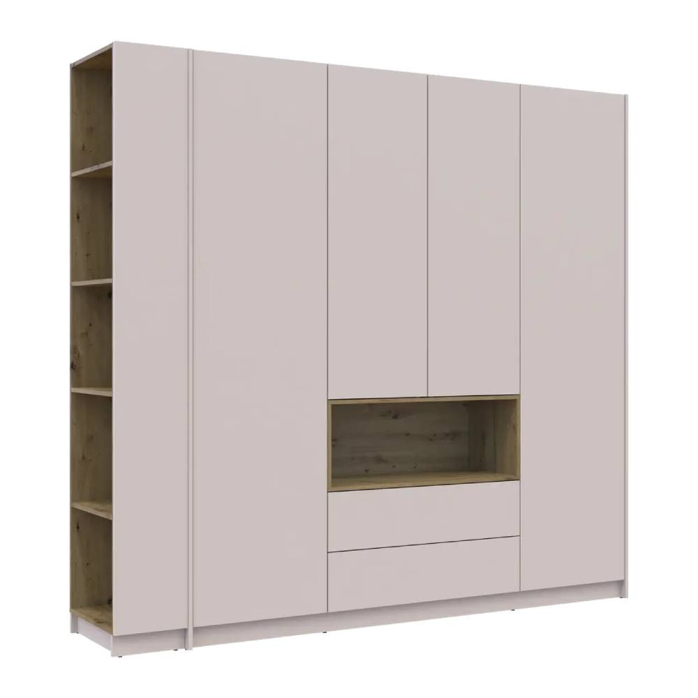 Шафа для одягу з нішою та етажеркою Doros Дейл Кашемір/Дуб Артизан 4 ДСП 234х52х220 DRS-011728 (44900340) Львів - фото 7