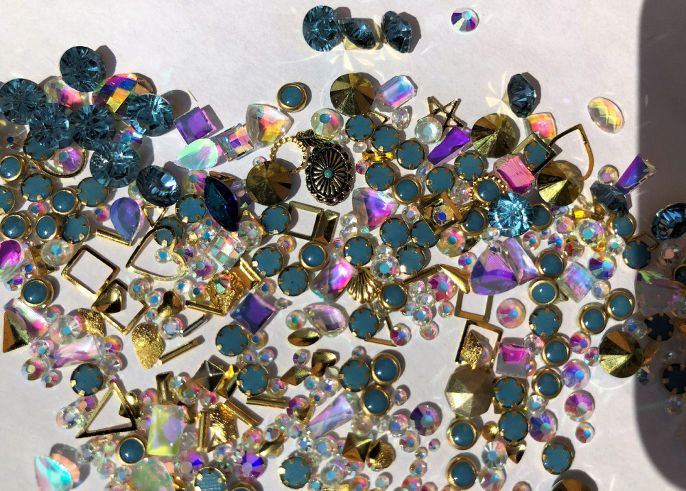 Стрази Swarovski мікс різні розміри і форми + формочки різних форм (1400 шт) АВ , сині й лілові. Київ - фото 8