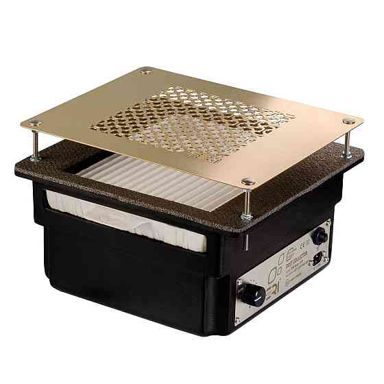 Встраиваемая маникюрная вытяжка Teri Turbo черная (решетка золото) Киев