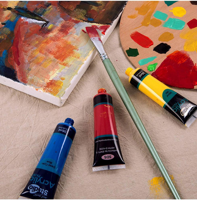 Акрилові фарби, Набір якісних акрилових фарб для малювання Mont Marte 48 шт х 36 мл, Відеоогляд! Кам'янець-Подільський - фото 4