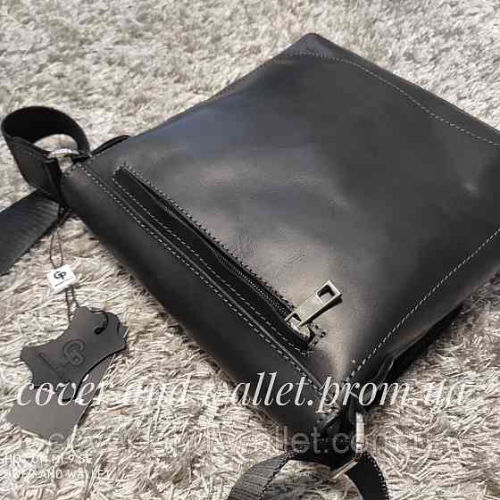 Кожаная мужская сумка месенджер на магнитах ручной роботы Grande Pelle 754110 Киев