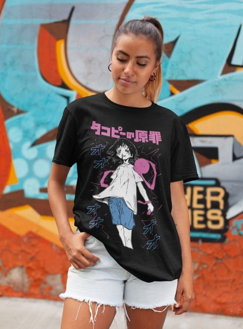 Футболка аниме Такопи С Оригинал Син оверсайз (S/M/L) Черний AnimeJ0797 Днепр - изображение 5