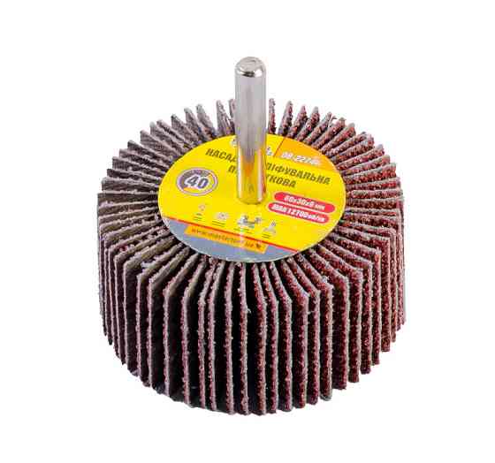 MASTERTOOL Насадка шліфувальна пелюсткова MASTERTOOL зерно 40 60х30 мм зі стрижнем 6 мм 08-2274 Київ