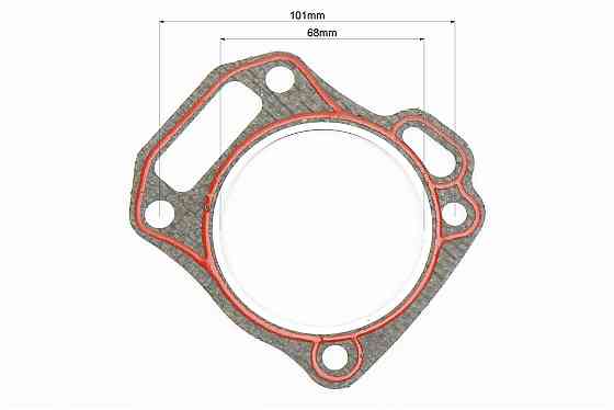 Прокладка головки циліндра 168F-68mm, (пароніт, червона нитка) Бершадь