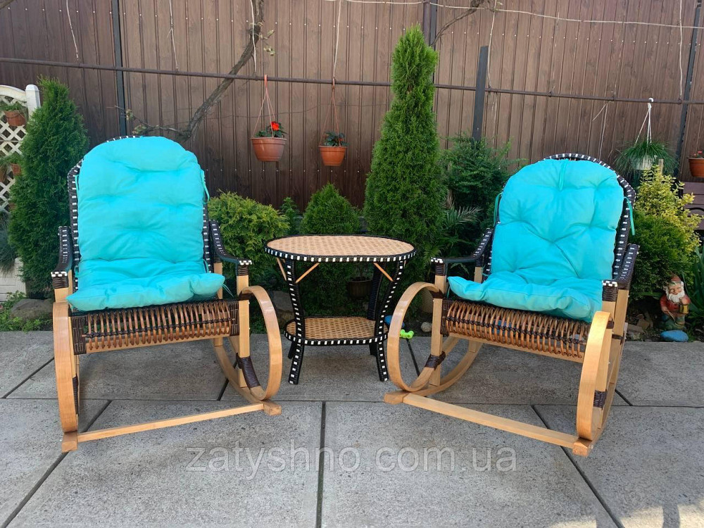 Кресло качалка из натуральной лозы | кресло-качалка для отдыха с накидками Киев - изображение 3