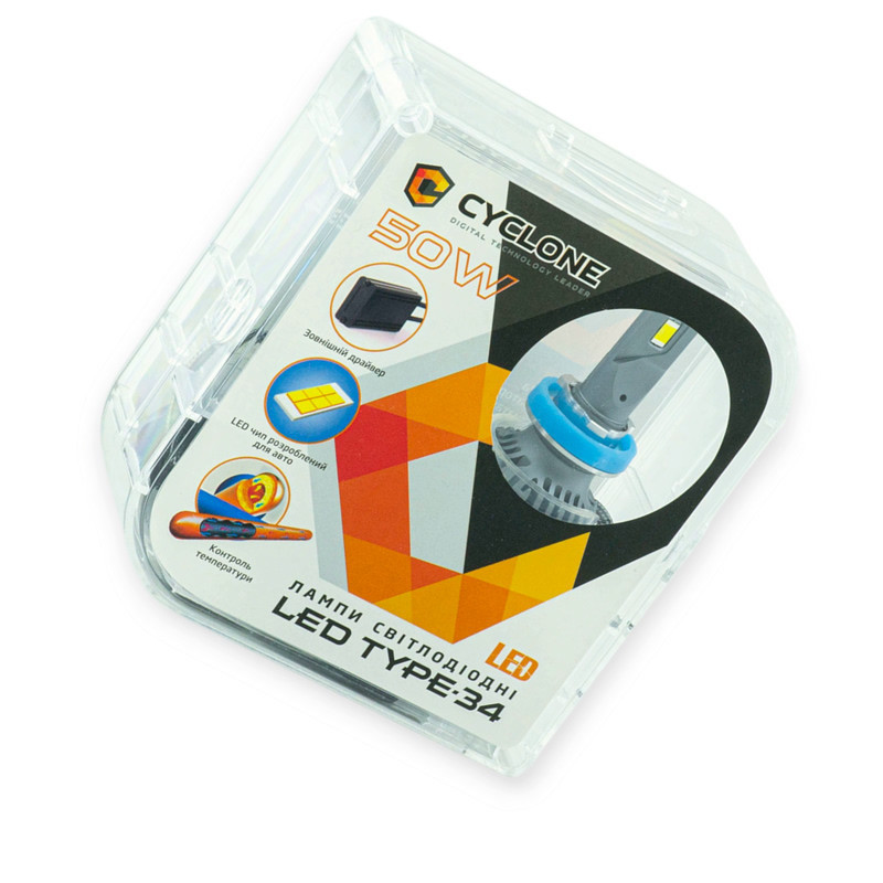 Автолампа H8, H9, H11, H16 12V Type 34 50W 5500K 10000L радіатор LED Мукачево - фото 1