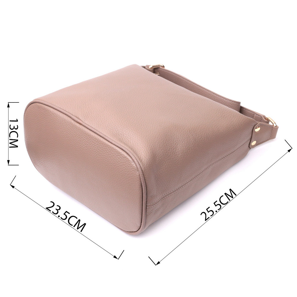 Практичная женская сумка с одной длинной ручкой из натуральной кожи Vintage 22306 Бежевая Киев - изображение 3