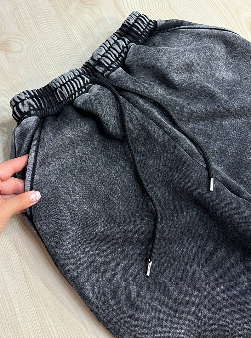 Костюм жіночий Joy One 2166-11 утеплений варений худі зі штанами палаццо чорний, чорний, M Київ - фото 6