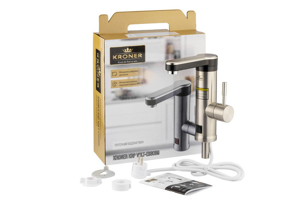 Проточний водонагрівач для кухні Kroner KRP Volt - ESG089 з дисплеєм Київ - фото 5