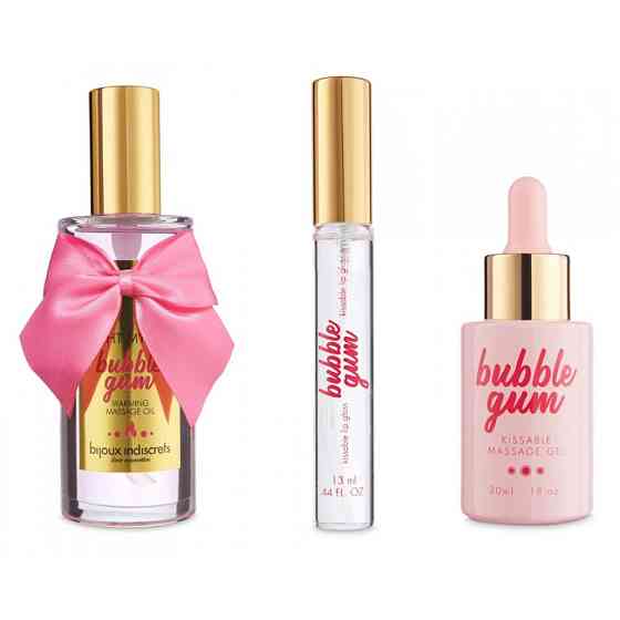 Набор Bijoux Bubblegum (массажное масло, массажный гель,блеск на губ) с ароматом жевательной резинки Sex Aura Киев