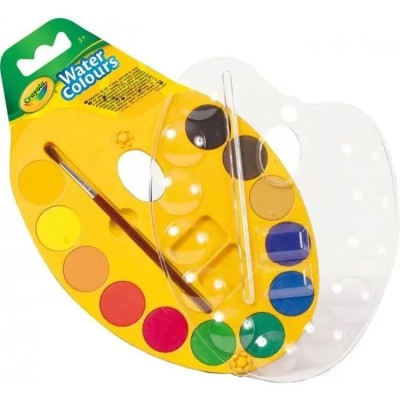 Краски для рисования Crayola палитра акварельных 12 шт с кисточкой (53-8434) Винница - изображение 1