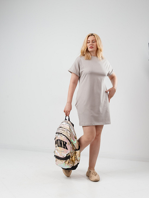 Летнее платье с карманами Nirvana 50-52, Серый Киев - изображение 3