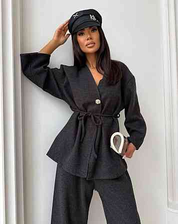 Жіночий стильний теплий костюм двійка: жакет + штани, вовна Одеса